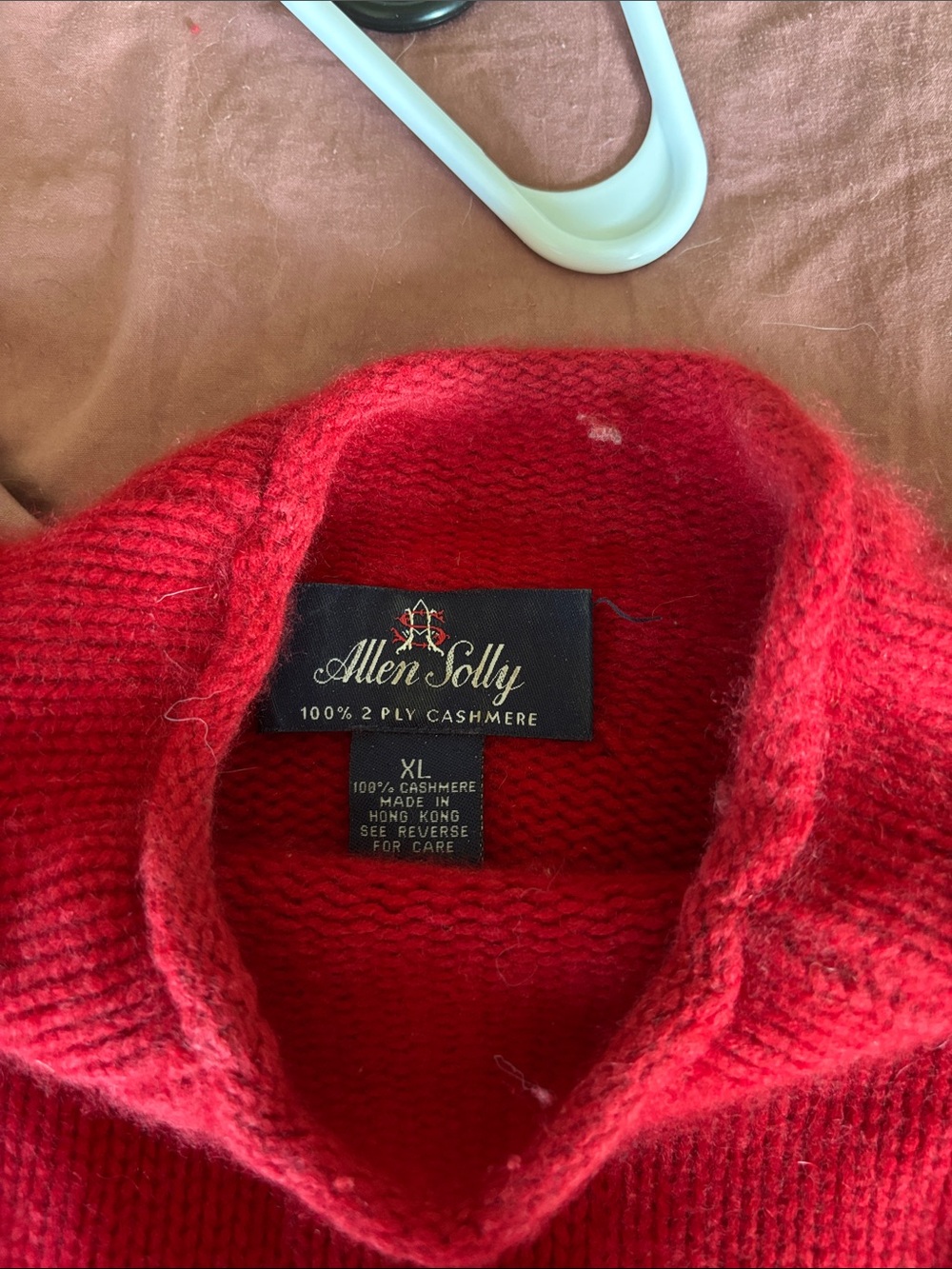Allen Solly Red 100% Cashmere Cowl Neck Sweater